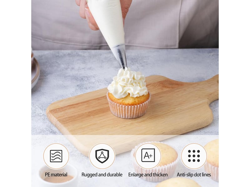  Poche a douille patisserie,100 poches à douille jetables,très approprié pour faire des gâteaux et des biscuits  - Conforama C