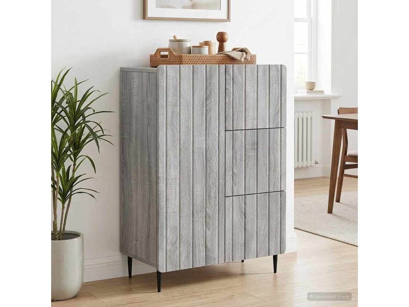  Buffet - bahut - meuble de rangement sonoma gris 66 x 34,5 x 91,5 cm bois d'ingénierie  - Conforama D