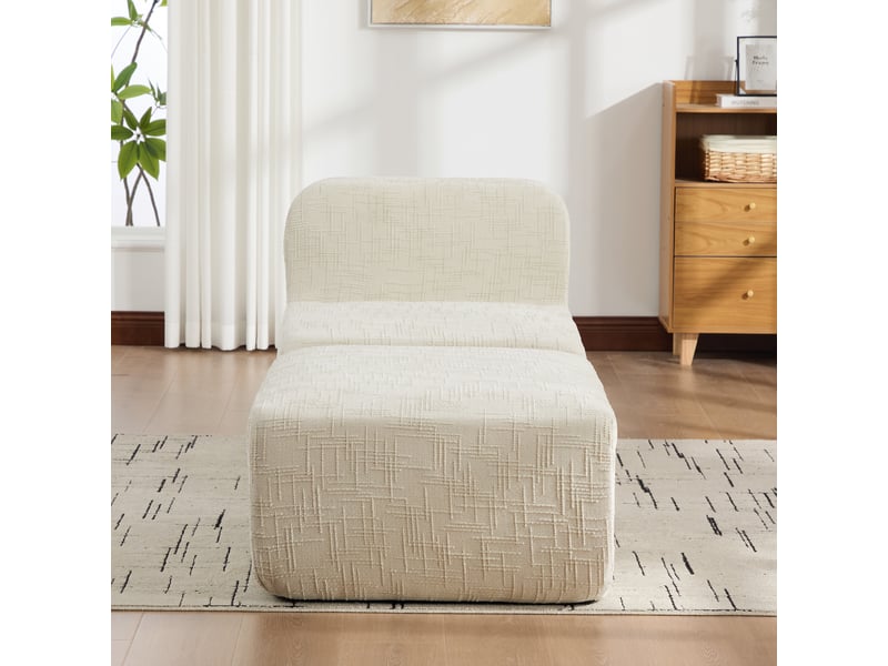 Canapé modulable, canapé de salon, beige, mousse haute résilience 30d, base antidérapante, format compressé, facile à déplacer - Conforama C
