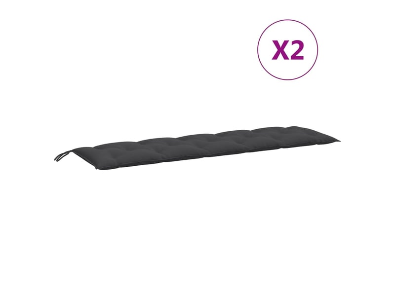  Lot de 2 coussins de banc de jardin, coussins d'assise anthracite mélangé tissu cf58619  - Conforama D