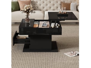 Table basse carré(e) coloris noir <strong>HAUSS SPOLE</strong> <strong></strong> - 70 cmx70 cm