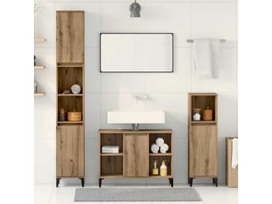 Ensemble de mobilier de salle de bain 3 pièces chêne artisanal cf64448