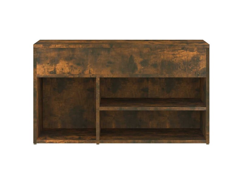  Banc à chaussures, meuble à chaussures chêne fumé 80x30x45 cm bois d'ingénierie  - Conforama E