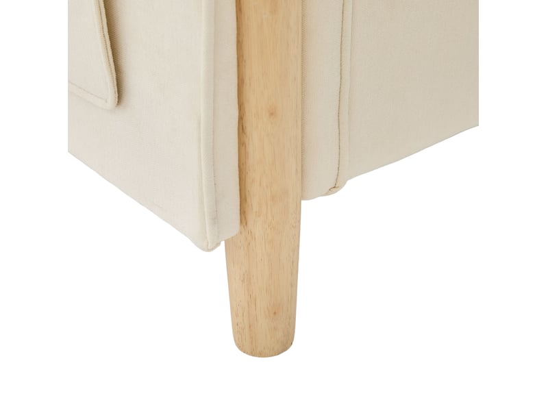  Canapé modulable 4 places beige en tissu avec 2 poufs de rangement, 261 cm, pour un salon familial organisé  - Conforama D