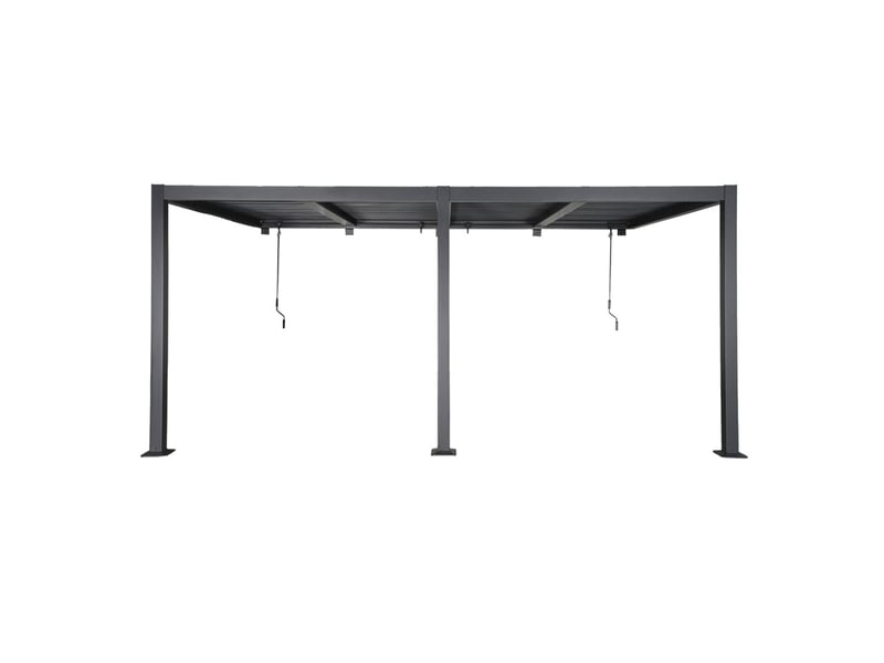  Pergola bioclimatique aluminium adossée lames orientables 5x3m anthracite palace  - Conforama C