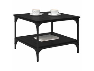 Table de chevet - table basse chêne noir 55 x 55 x 40 cm bois d'ingénierie