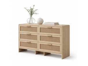 Buffet 0 porte(s)  6 tiroir(s) OKMYHOME  - 130 cm coloris naturel 