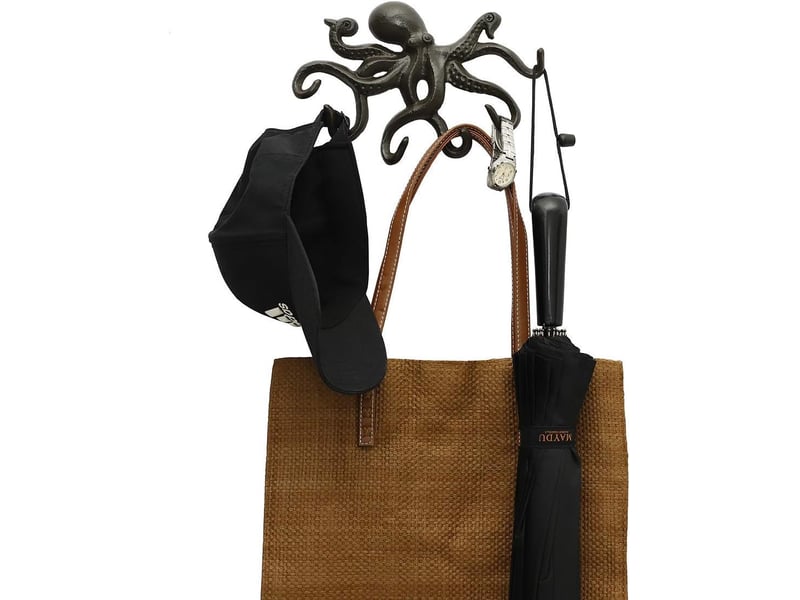  Patère murale design, porte manteau mural design rustique, crochet manteau robuste à 6 bras- noir SZPA133347JJZJ - Conforama B