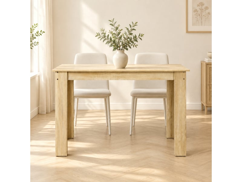  Table de salle à manger 4 à 6 places avec structure renforcée - lpospi - panneau mélaminé chêne 120 × 69 × 75 cm  - Conforama C