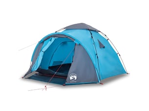 Tente de camping, tente à dôme 3 personnes bleu libération rapide shl14789