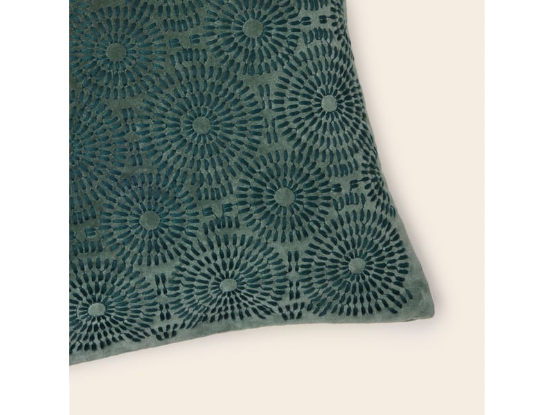  Housse de coussin en velours brodé de fil coton  solaya 26432 - Conforama B