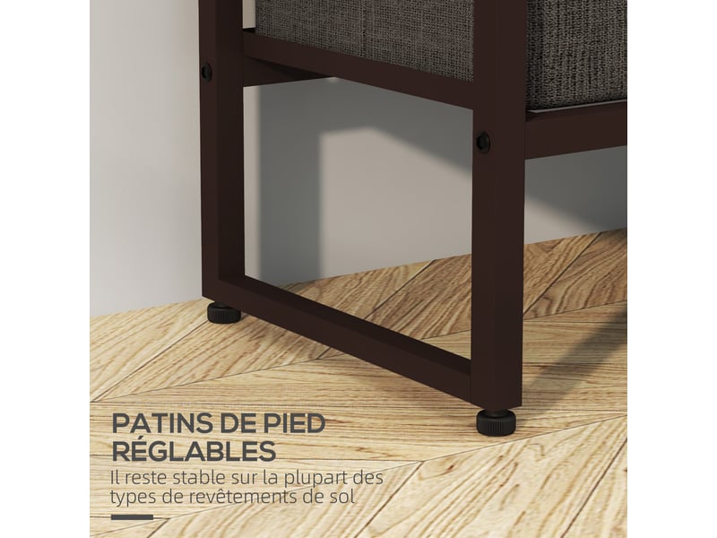  Portant à vêtements avec 3 tiroirs en tissu, 58,5 x 30 x 178 cm, étagères de rangement et tringle de suspension, marron  - Conforama W