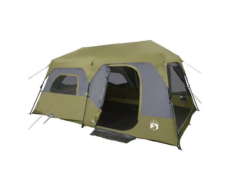  Tente de camping, tente familiale 9 personnes vert libération rapide imperméable  - Conforama C
