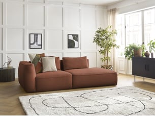 Canapé droit fixe BOBOCHIC LEOPOLD 3 places Velours orange