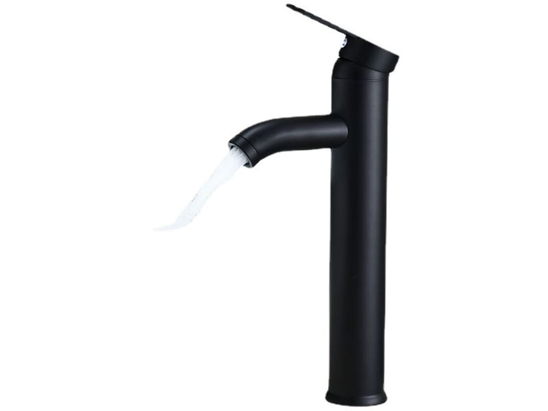  Robinet de salle de bain noir - haute qualité, eau froide et chaude - adapté pour un diamètre intérieur de 32 mm à 42 mm - noir  - Conforama A