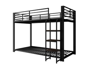 Lit superposé 90x200 cm <strong>OOIILLEE</strong>  <strong>Luxe haut de gamme</strong> coloris noir