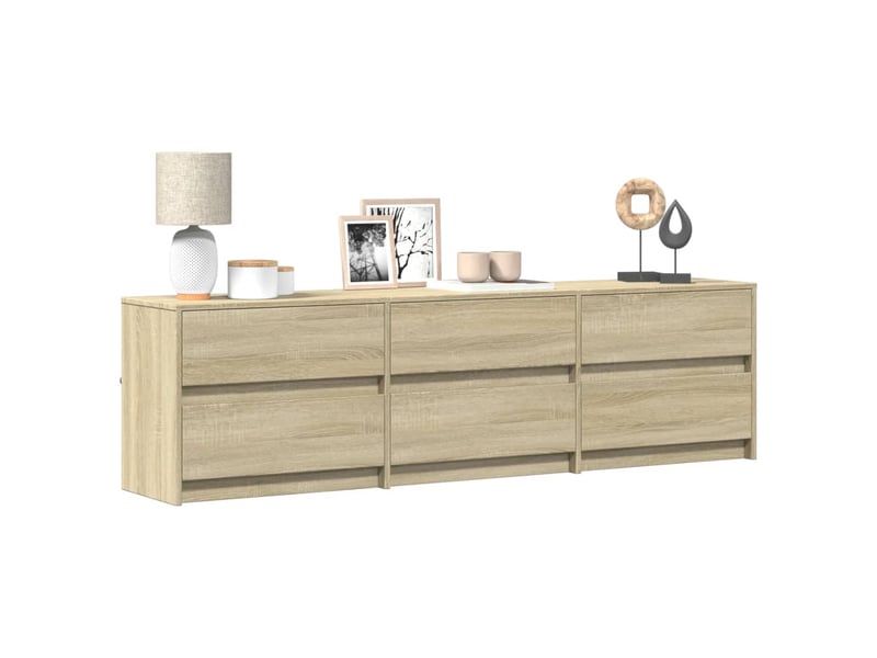  Meuble tv - banc tv - meuble de rangement avec led chêne sonoma 180x34x50 cm bois d'ingénierie  - Conforama B