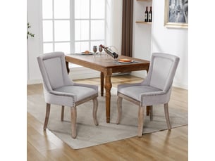 Lot de 2 chaises de salle à manger,55x61x91 cm,velours,gris