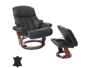Fauteuil relax manuel <strong></strong> Cuir / Croûte de Cuir noir