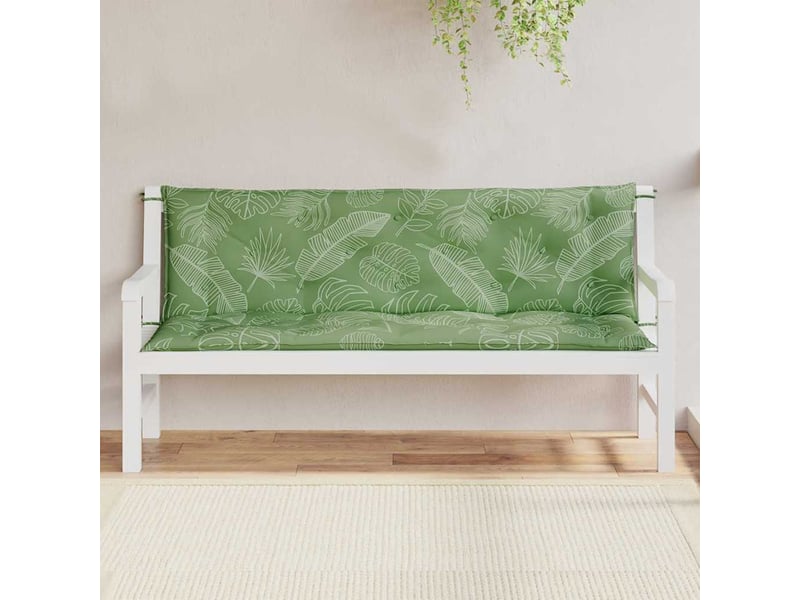  Lot de 2 coussins de banc de jardin, coussins d'assise motif de feuilles tissu cf58671  - Conforama C