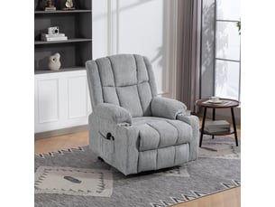 Fauteuil releveur électrique,91x84x106 cm,avec massage chauffant,velours,gris clair