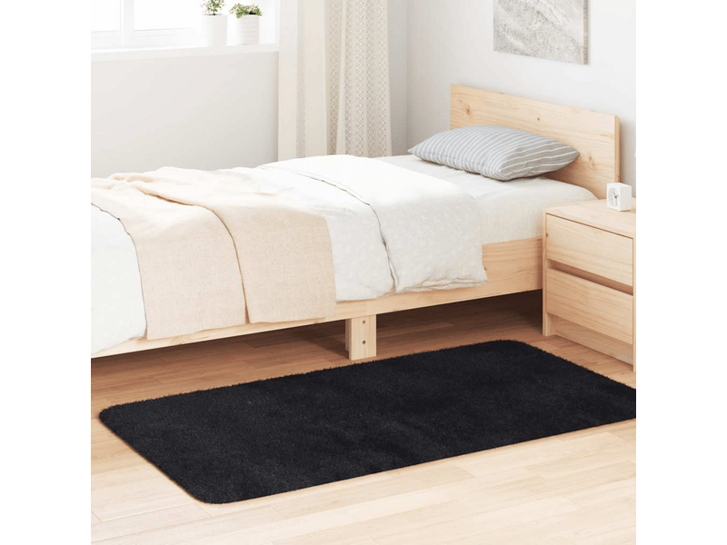  Tapis shaggy à poils longs navarra noir 80x150 cm polyester - comfortxl 4102814 - Conforama B