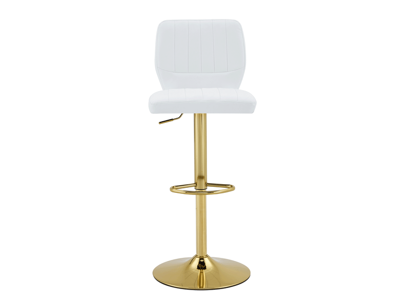  Lot de 2 tabourets de bar réglables,62-83 cm,pivotants,similicuir,blanc et doré  - Conforama D