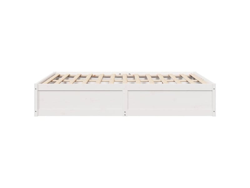  Lit double- lit adulte -  cadre de lit sans matelas blanc 140x190 cm bois de pin massif  - Conforama D