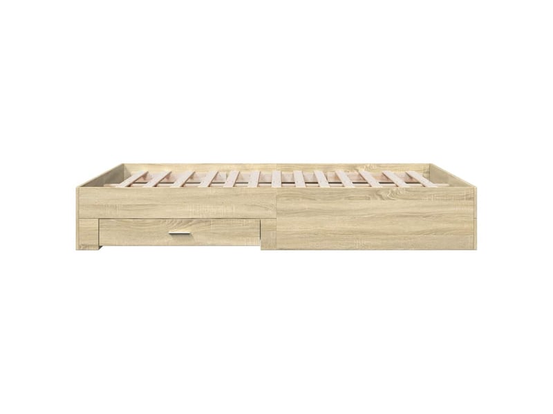  Lit double- lit adulte -  cadre de lit avec tiroirs sans matelas chêne sonoma 150x200 cm  - Conforama D