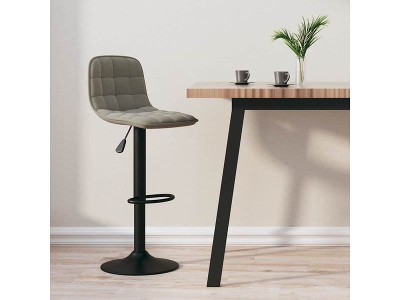 Tabouret de bar, chaise de bar gris clair velours shl24197  - Conforama B