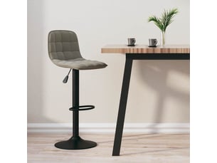 Tabouret de bar, chaise de bar gris clair velours shl24197