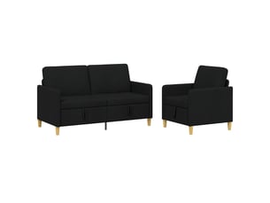 Canapé avec rangement 2 pcs noir polyester shl8135