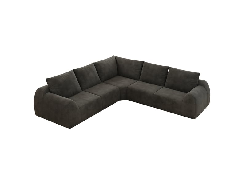  Canapé d'angle 267x267x85 cm 5 places sans montage gris foncé  - Conforama A