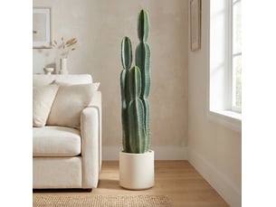 Plante artificielle cactus 111 cm en eva vert avec pot décoratif, idéale pour le salon, le bureau ou l'entrée