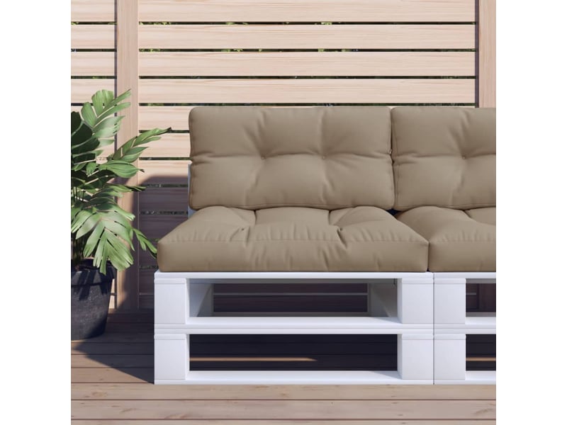  Lot de 2 coussins de palette, coussins de canapé taupe tissu cf59623  - Conforama B