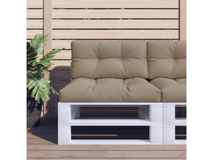 Lot de 2 coussins de palette, coussins de canapé taupe tissu cf59623