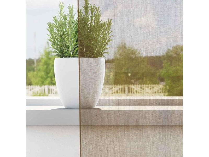  Lot de 2 rideaux en voile, voilages à œillets marron clair cf44273  - Conforama C