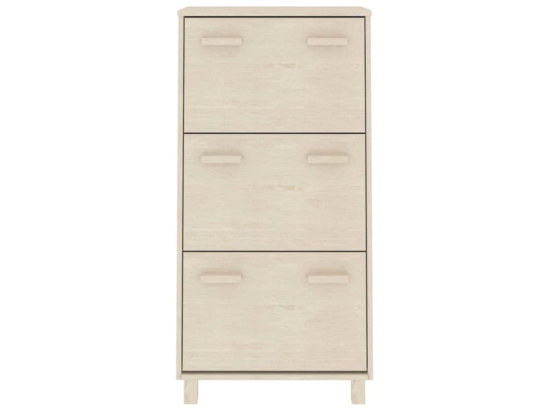  Meuble à chaussure, armoire à chaussures hamar marron miel 59,5x35x117cm pin massif  - Conforama C