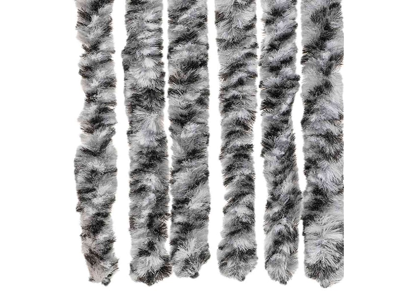  Rideau anti-mouches, moustiquaire gris et noir et blanc 90x200 cm chenille cf43557  - Conforama E