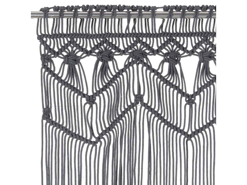  Rideau en macramé, rideau de porte anthracite 140x240 cm coton cf43860  - Conforama C