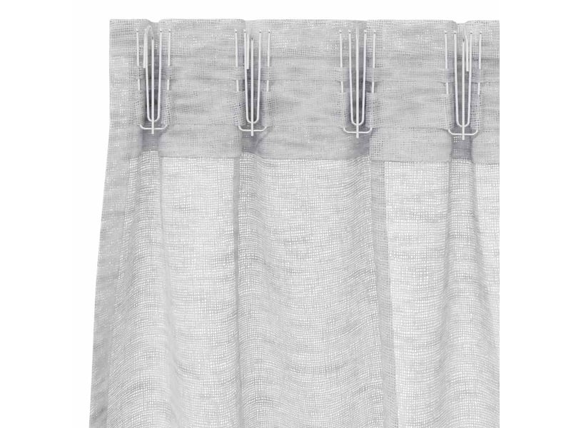  Lot de 2 rideaux en voile, voilage gris clair 140 x 140 cm polyester cf43906  - Conforama E