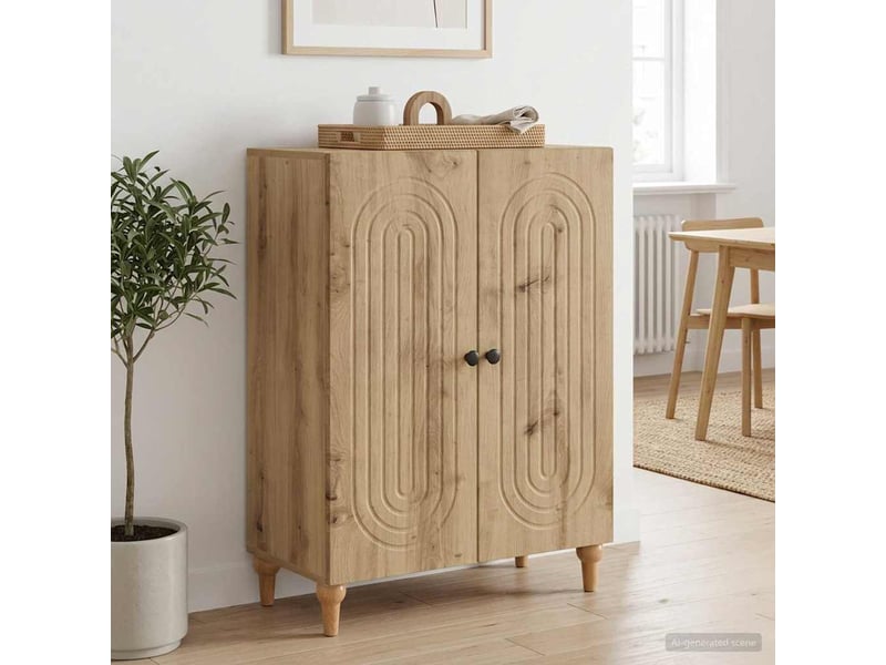  Buffet - bahut - meuble de rangement chêne artisanal 66 x 34,5 x 90 cm bois d'ingénierie  - Conforama D