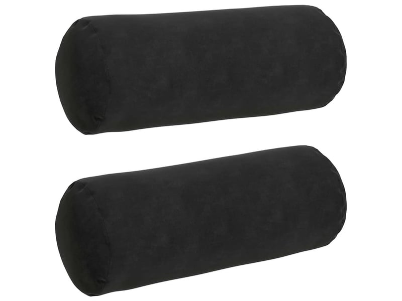  Lot de 2 coussins d'accent, coussins décoratifs, coussins lombaires noir ø 15 x 40 cm cf56745  - Conforama A