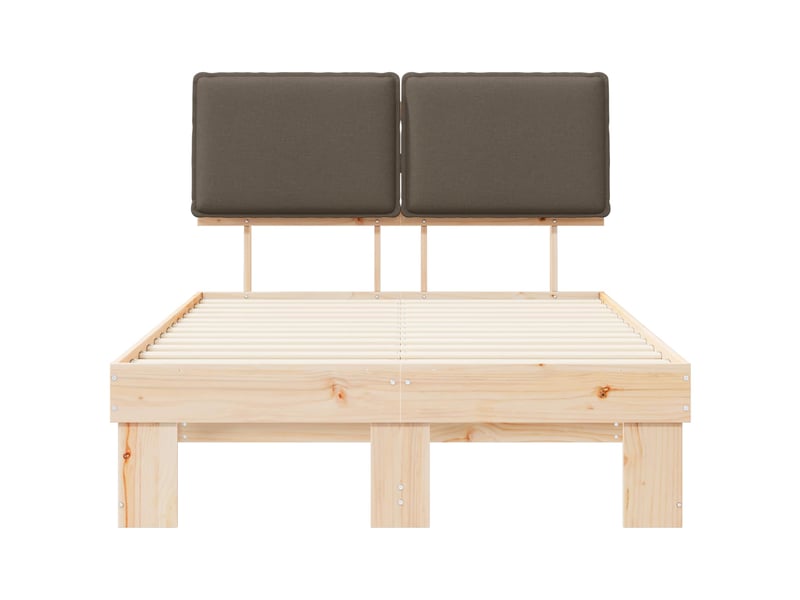  Lit double- lit adulte -  cadre de lit avec tête de lit rembourrée taupe 120 x 190 cm  - Conforama D