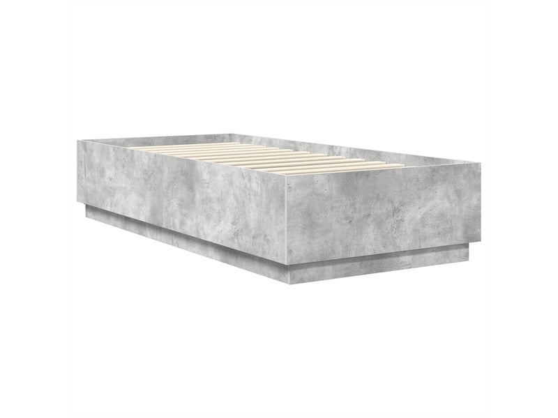  Lit simple- lit adulte -  cadre de lit gris béton 100 x 200 cm bois d'ingénierie  - Conforama D