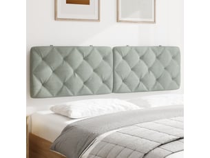 Coussin de tête de lit, coussin décoratif gris clair 183 cm velours