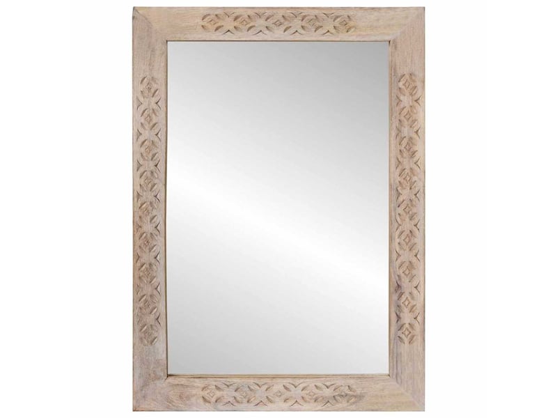 Miroir mural blanc blanchi 70 x 50 cm rectangulaire cf62831 - Conforama A
