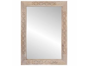 Miroir rectangulaire à fixer coloris blanc <strong></strong>  <strong></strong> - 70 cm x 50 cm
