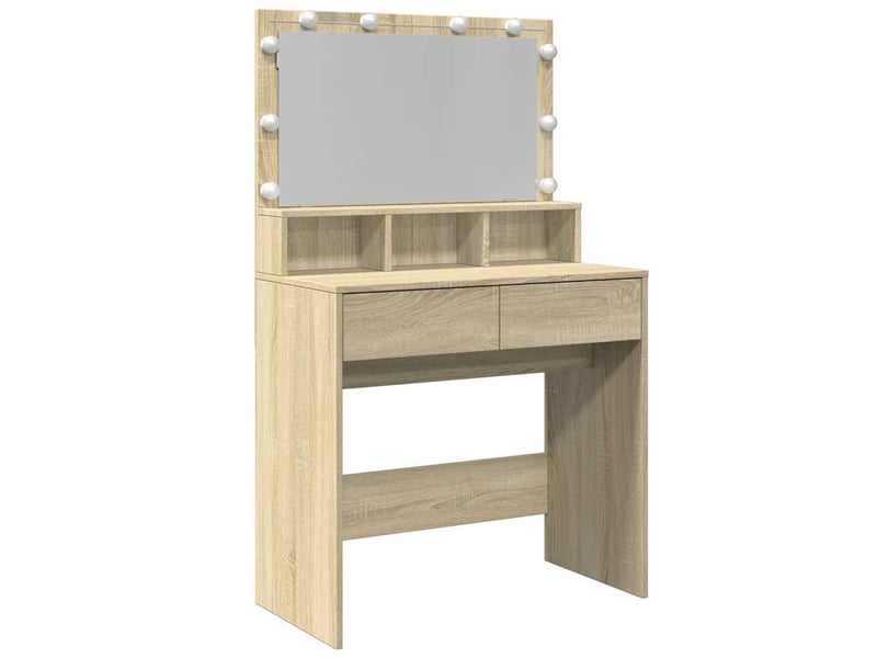 Coiffeuse, table de maquillage avec led chêne sonoma 80x41x134,5 cm - Conforama A
