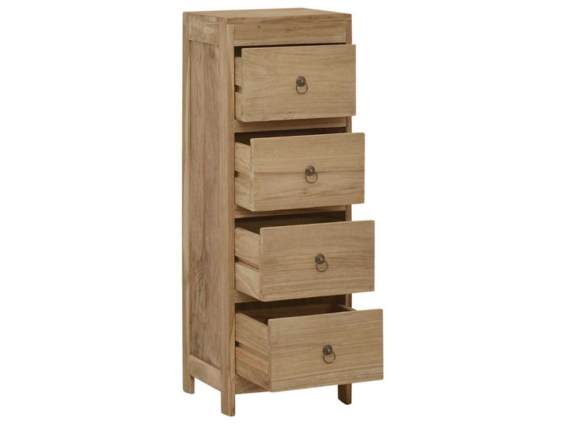 Commode chambre adulte, armoire à tiroirs 30x30x90 cm bois massif de teck  - Conforama C